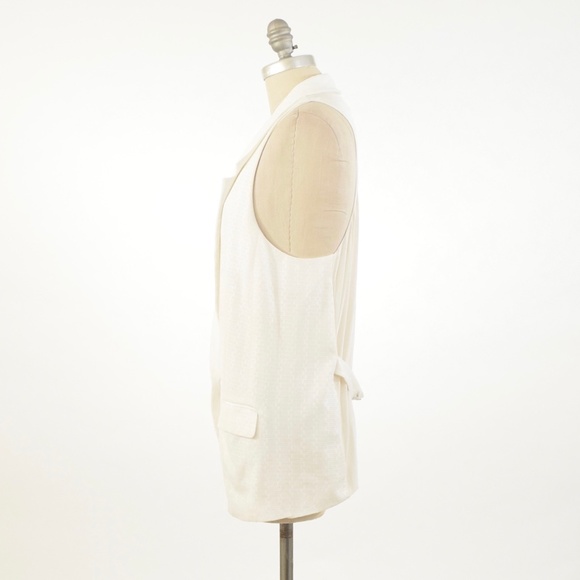 ❌SOLD❌Rag & Bone Ivory Silk Jacquard Tuxedo Vest - Picture 7 of 8